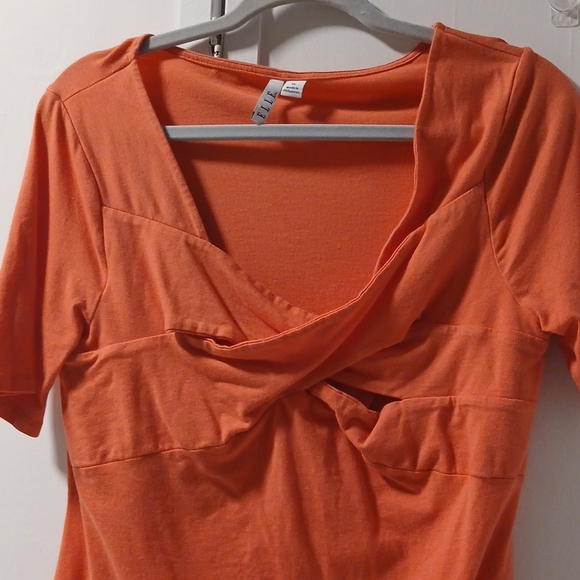 ELLE Crossover Short Sleeve Tee Rose of Sharon Women's Sz XL - Picture 3 of 11